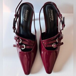 Burgundy Strappy Heels